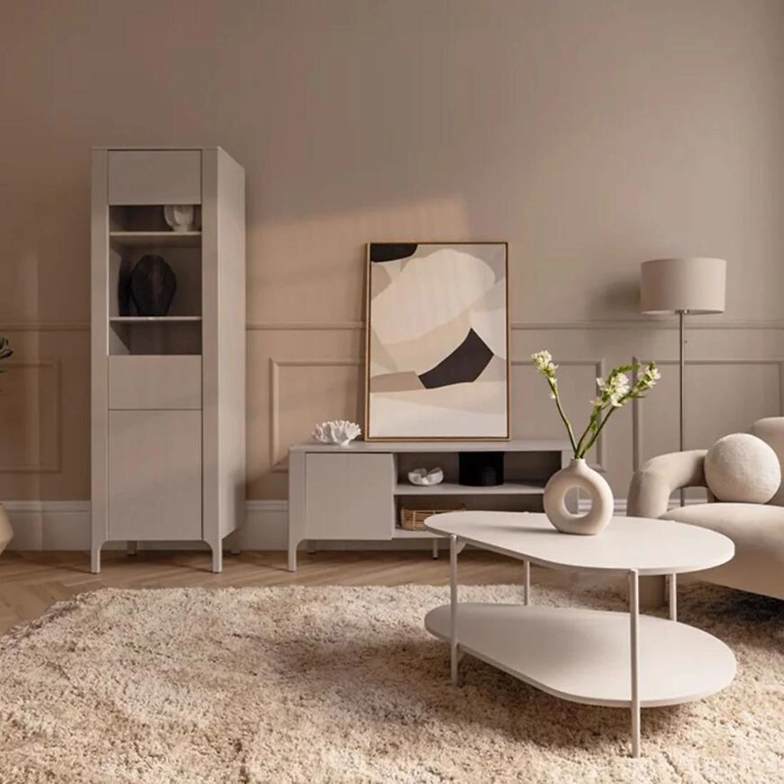 Malumi vitrina 103x40,5x145 cm kašmir