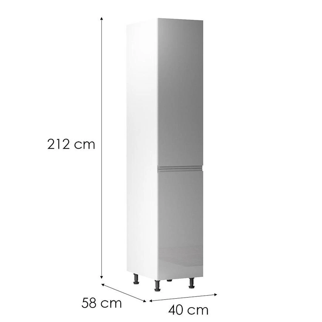Gardena kuhinjski elementi 40x58x212 siva