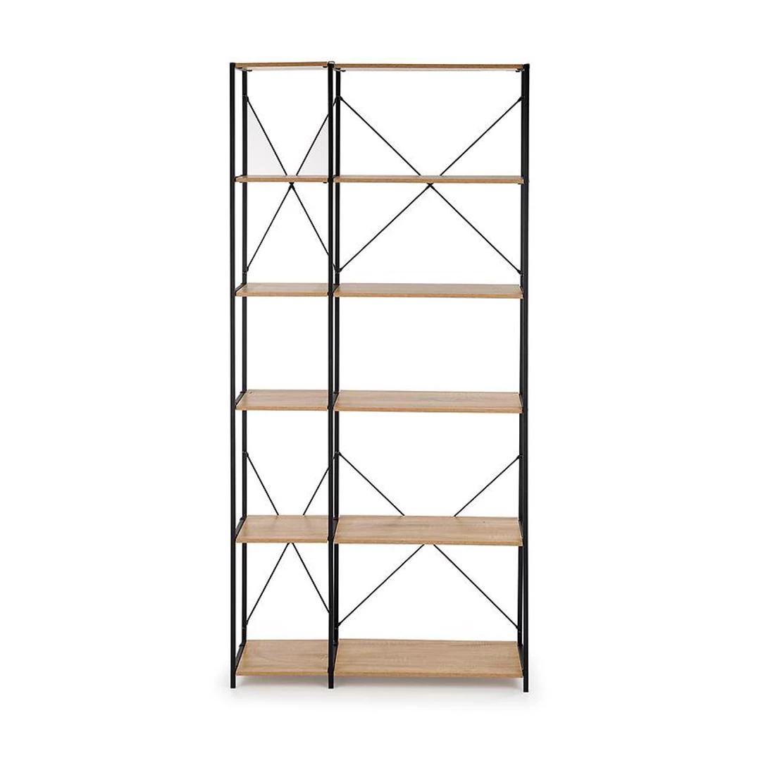 Regal 90x30x190 cm hrast sonoma/crna