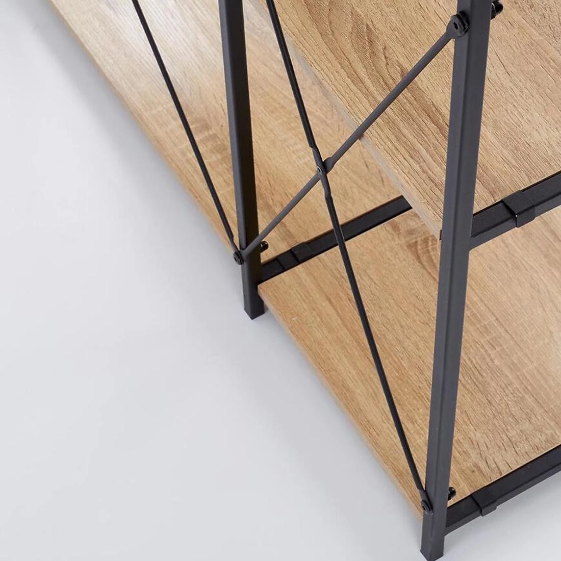Regal 90x30x190 cm hrast sonoma/crna