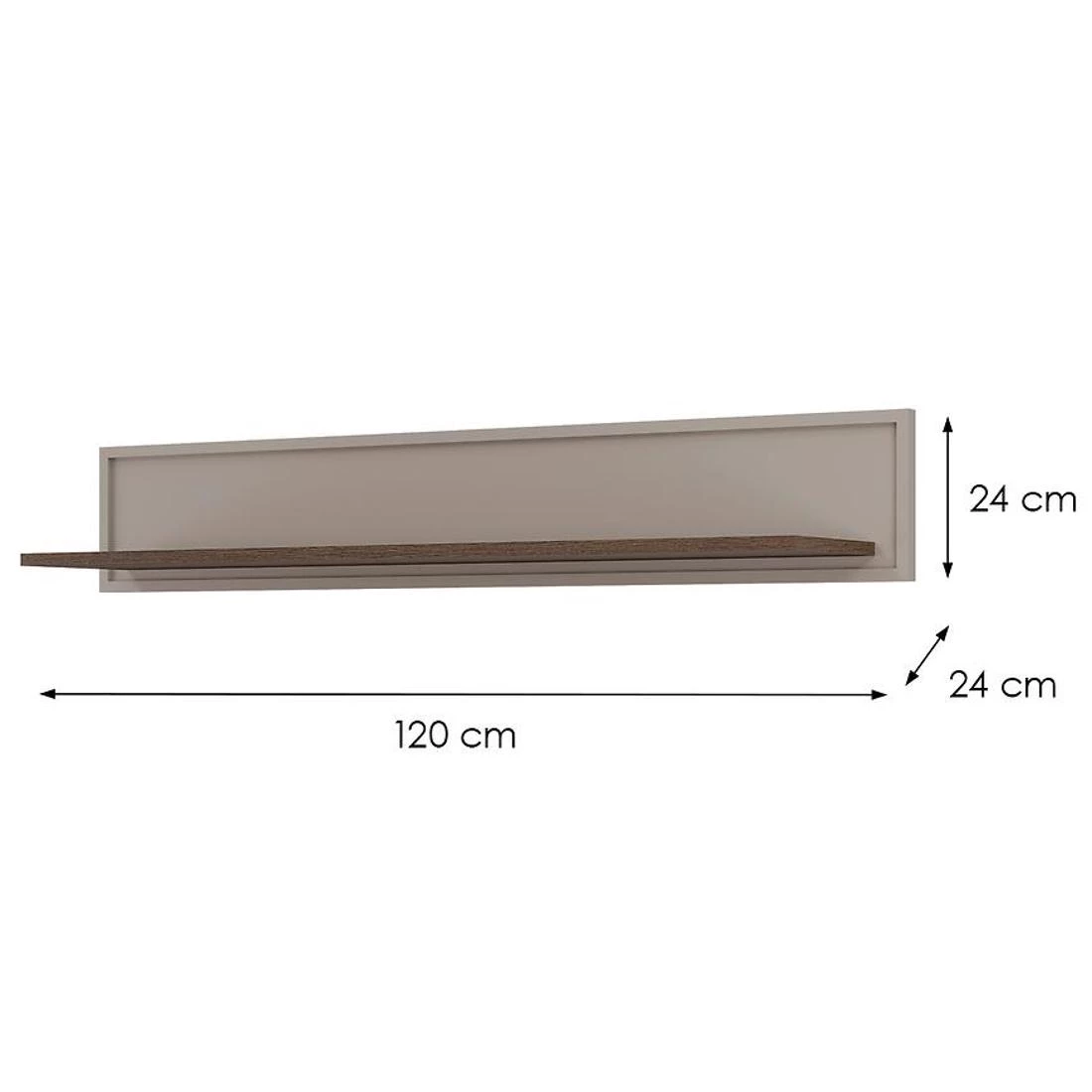 Elora zidna polica 120x22x20 cm baltic storm/toffee