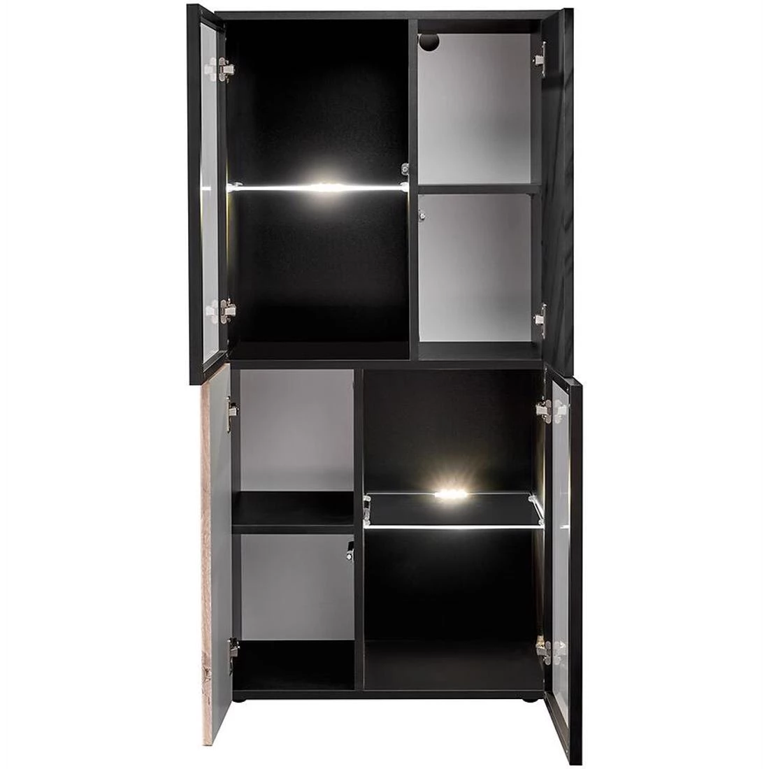 Cannes vitrina 60x40x122 cm crna/mermerno crna