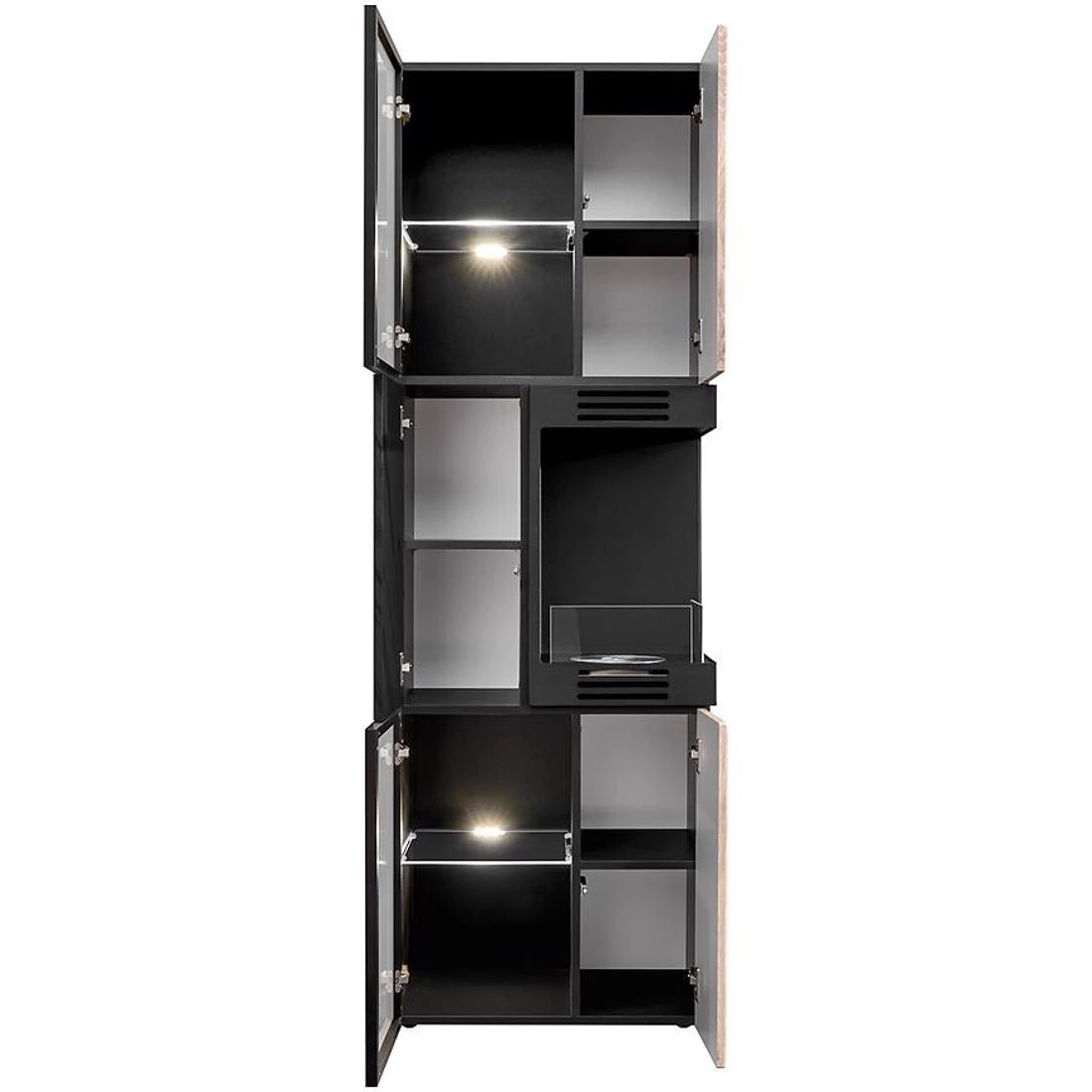 Cannes vitrina 60x40x182 cm crna/mermerno crna