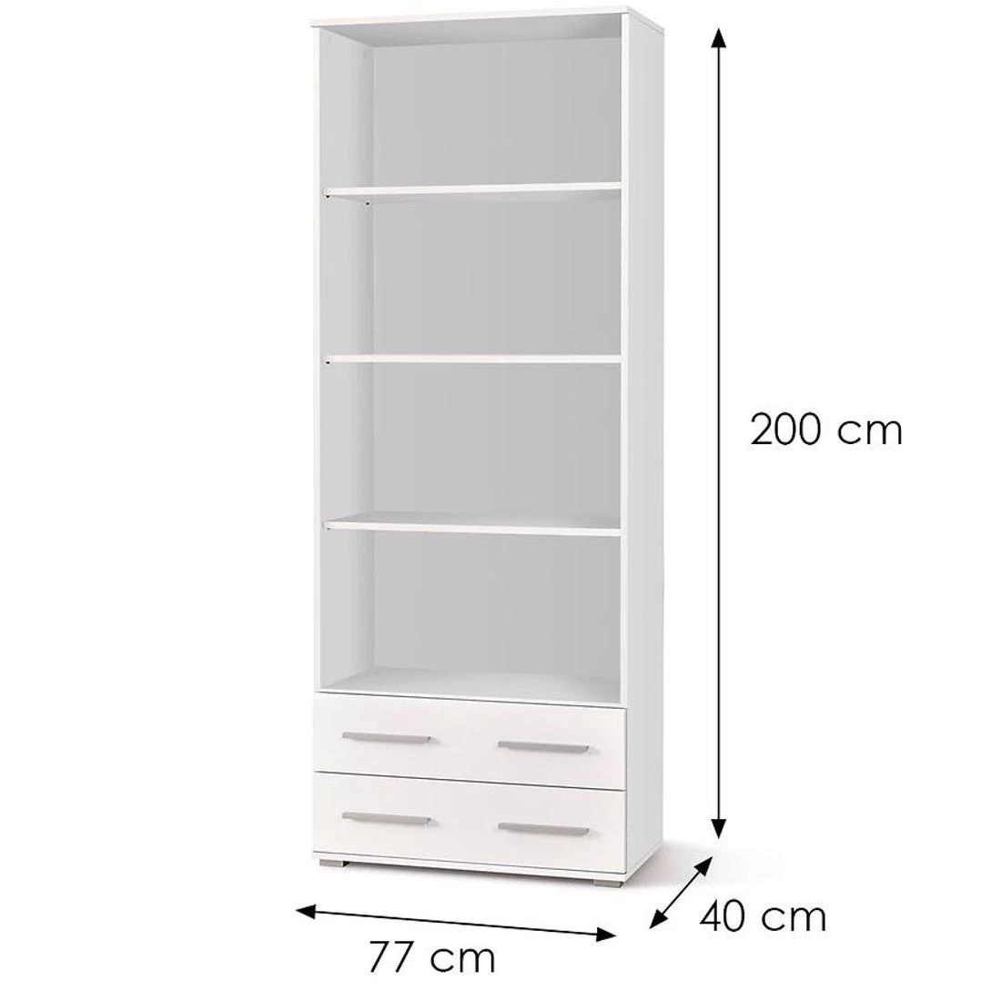Lima police za knjige 77x40x200 cm bela