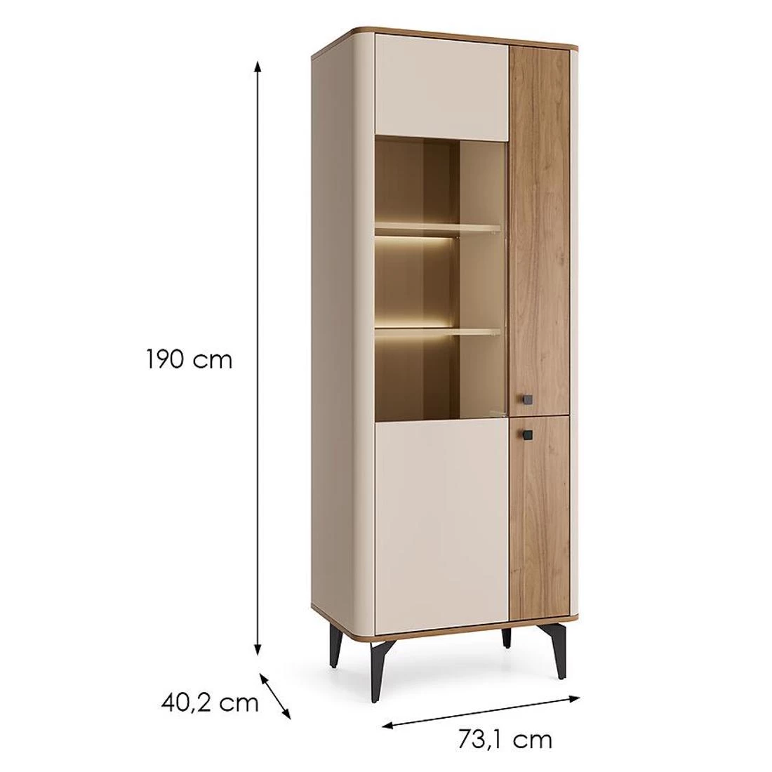 Aurena vitrina 3V. 73,1x40,2x190 cm orah/kašmir
