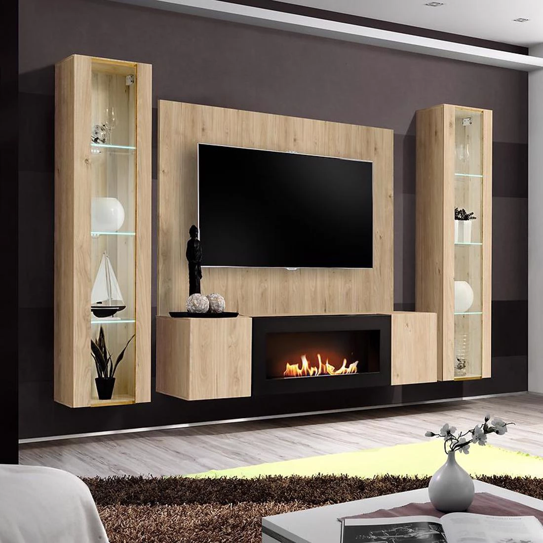 Fly Hj Fy M-P2 hrast regal 240x40x170 cm svetli hrast