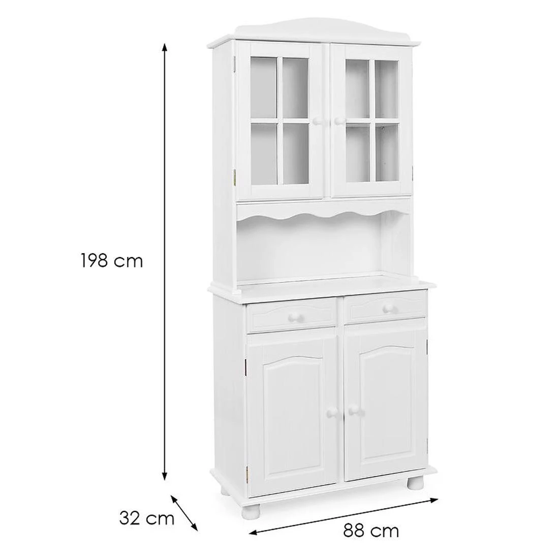 Valencia vitrina 4V+2F. 88x32x198 cm bela