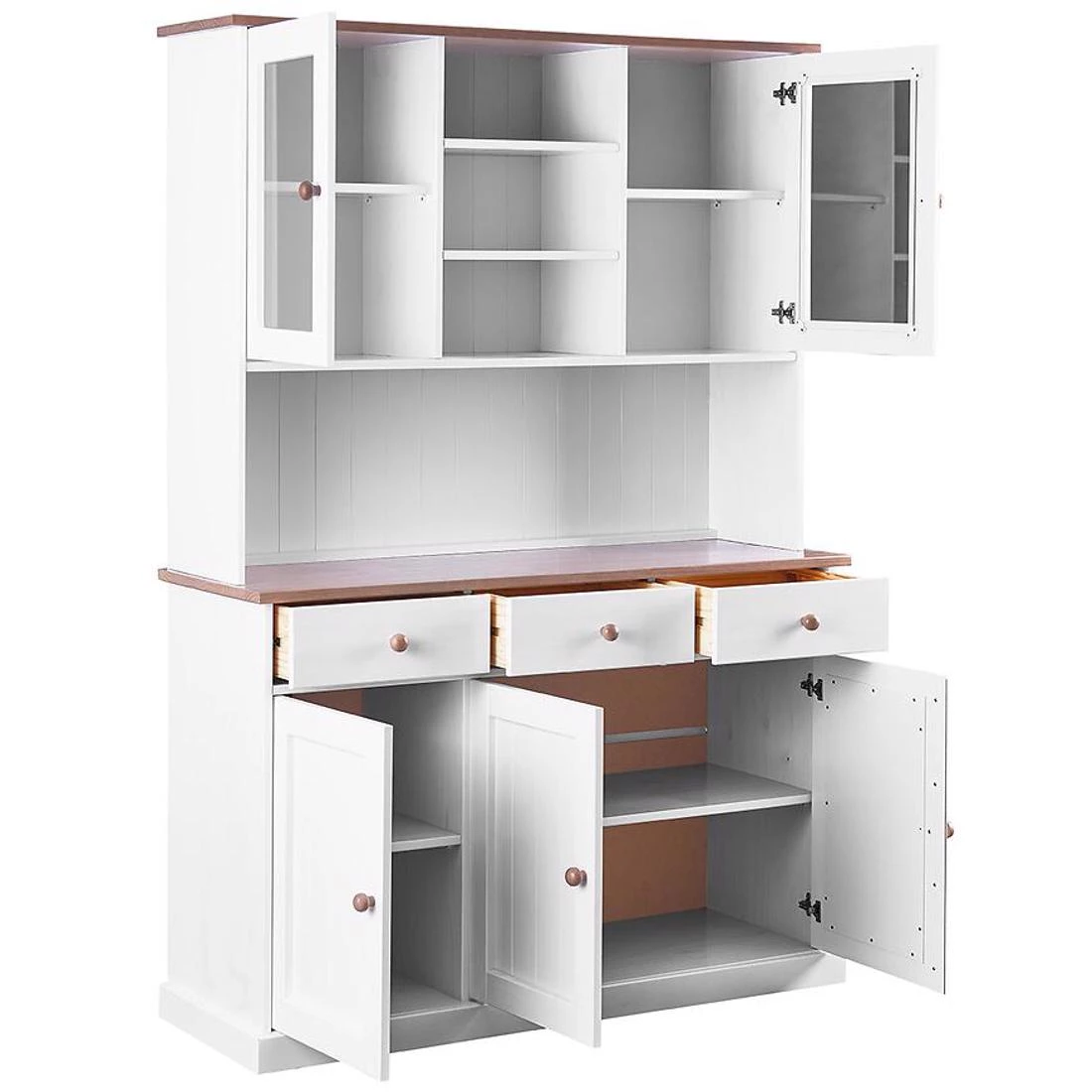 Westerland vitrina 5V+3F. 131x45x190 cm bela