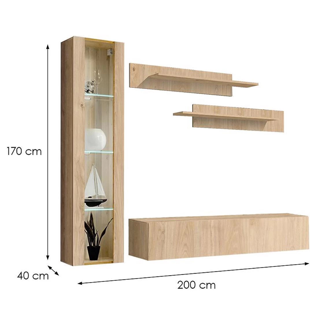 Fly Hj Fy regal 200x40x170 cm hickory jackson
