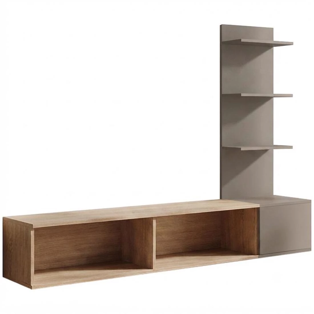 Joy regal 180x40x130 cm cremona hrast/glineno siva