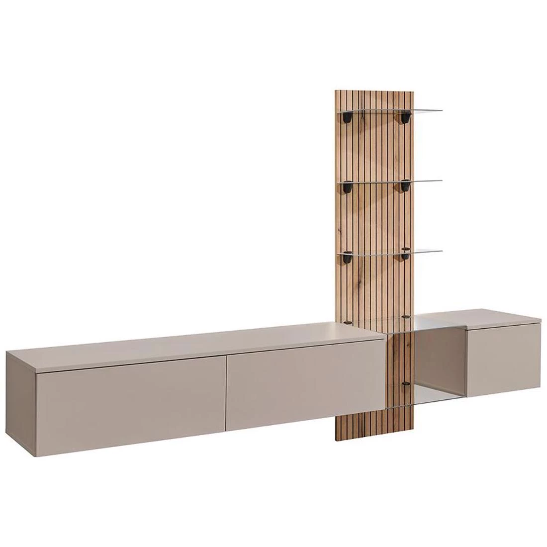 Luzz regal 220x40x160 cm bež/svetli hrast