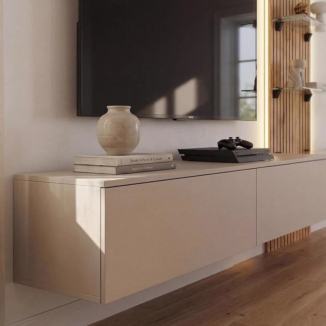 Luzz regal 220x40x160 cm bež/svetli hrast