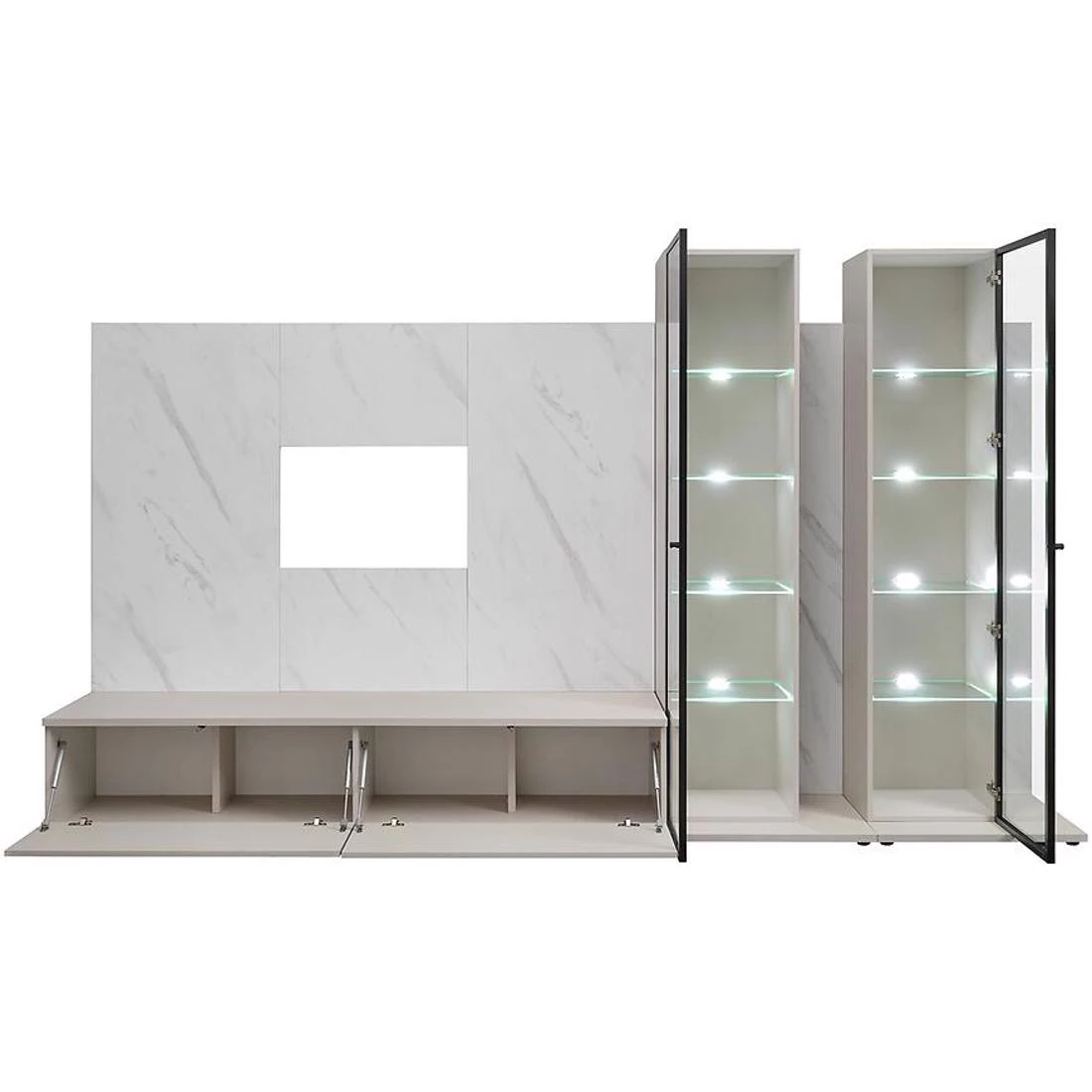 Glam regal 300x45x175 cm kašmir/bela mermer