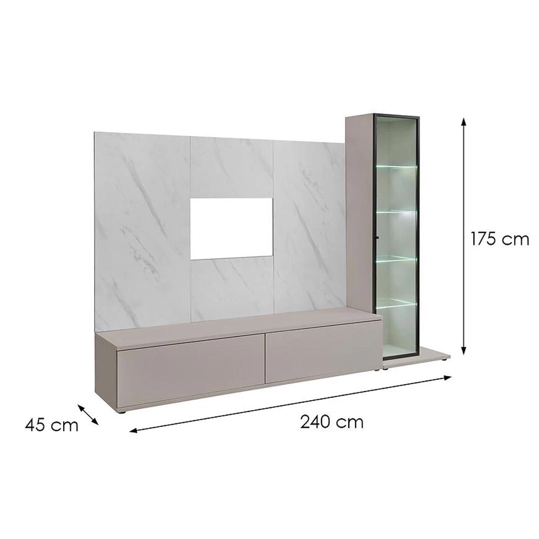 Glam regal 240xx45x175 kašmir/bela mermer