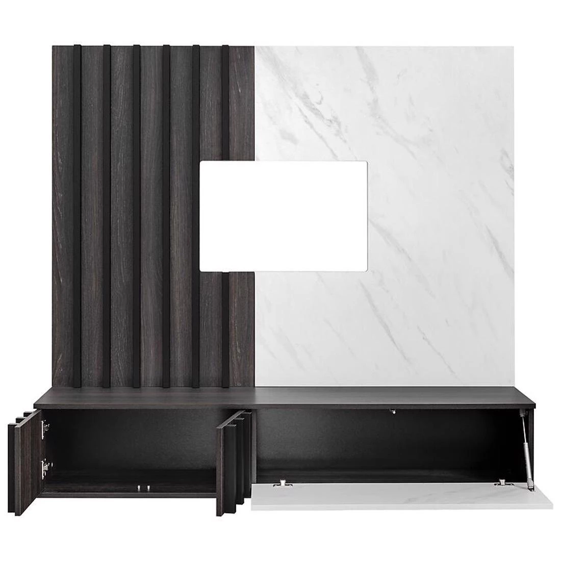 Noir regal 160x35x148 cm grafit hrast/mermerno crna