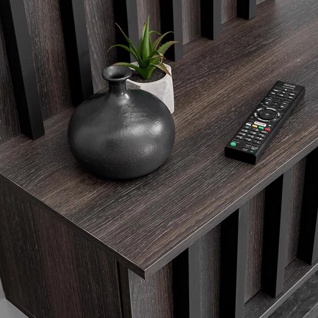 Noir regal 160x35x148 cm grafit hrast/mermerno crna