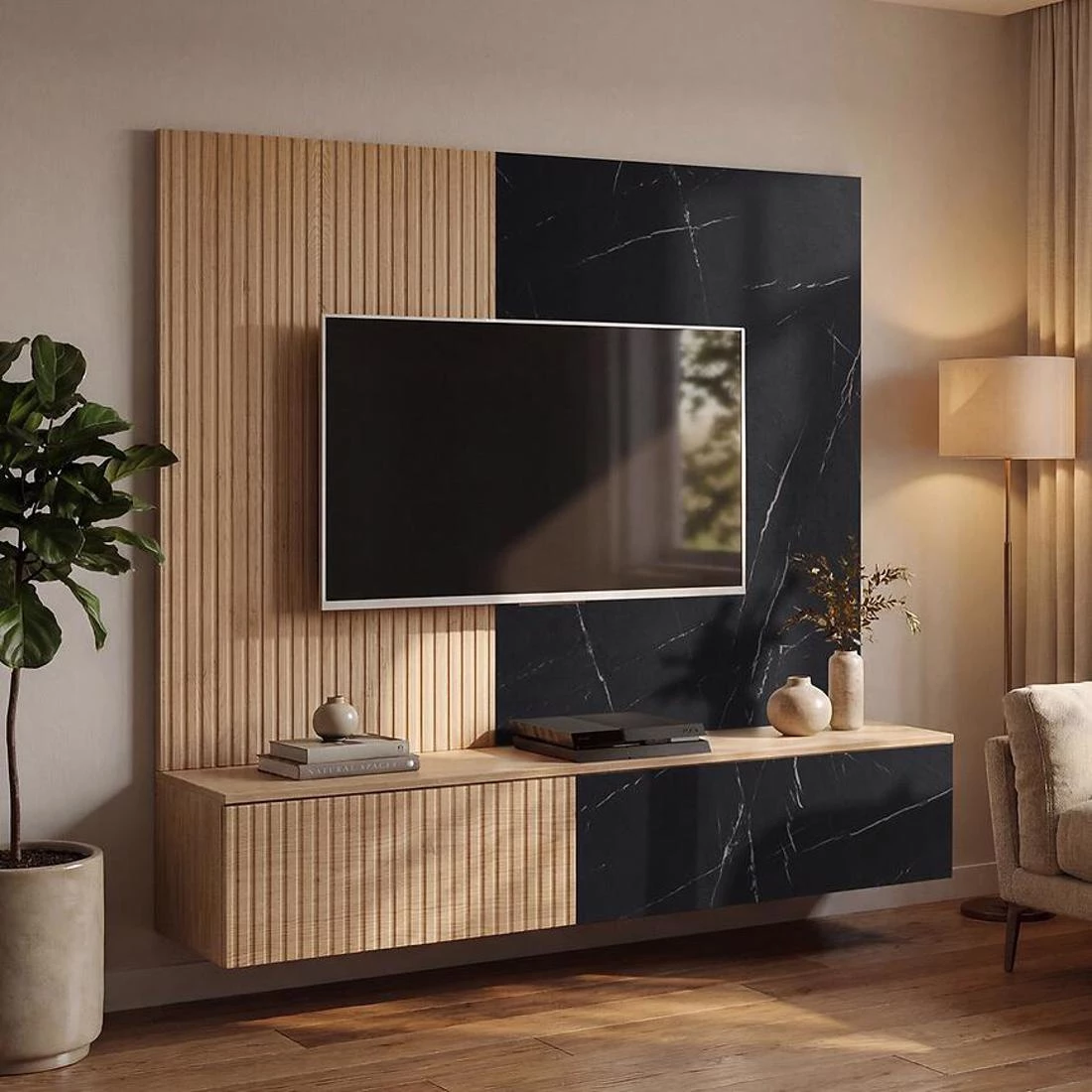 Noir regal 160x35x148 cm cremona hrast/mermerno crna