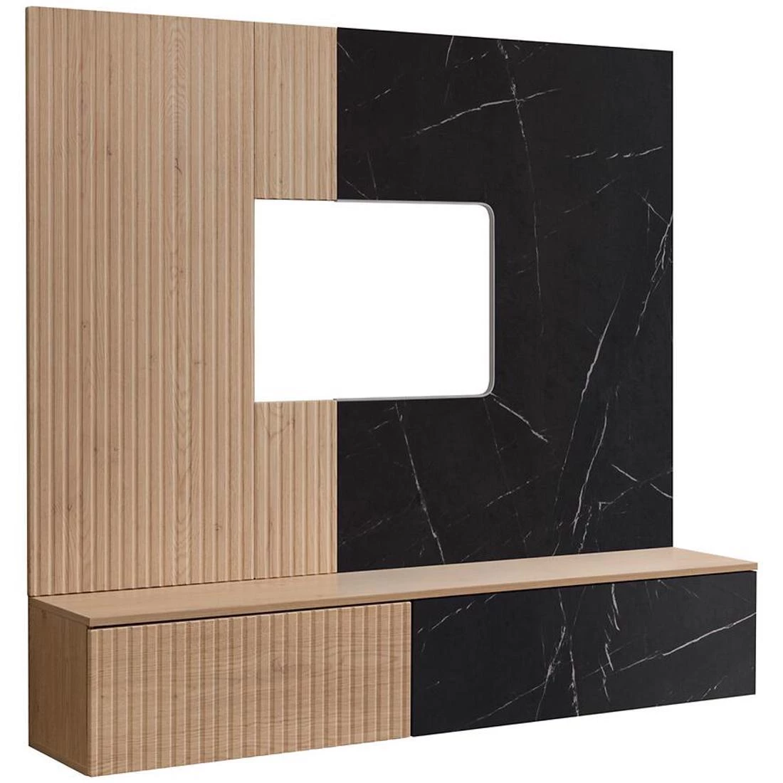 Noir regal 160x35x148 cm cremona hrast/mermerno crna