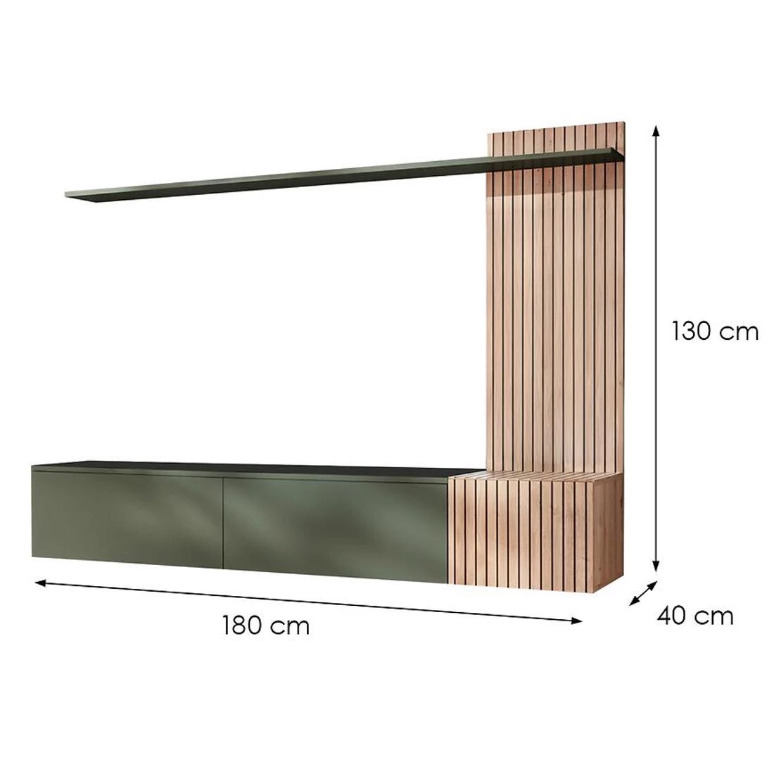 Solo regal 180x40x130 cm hickory jackson/zelena