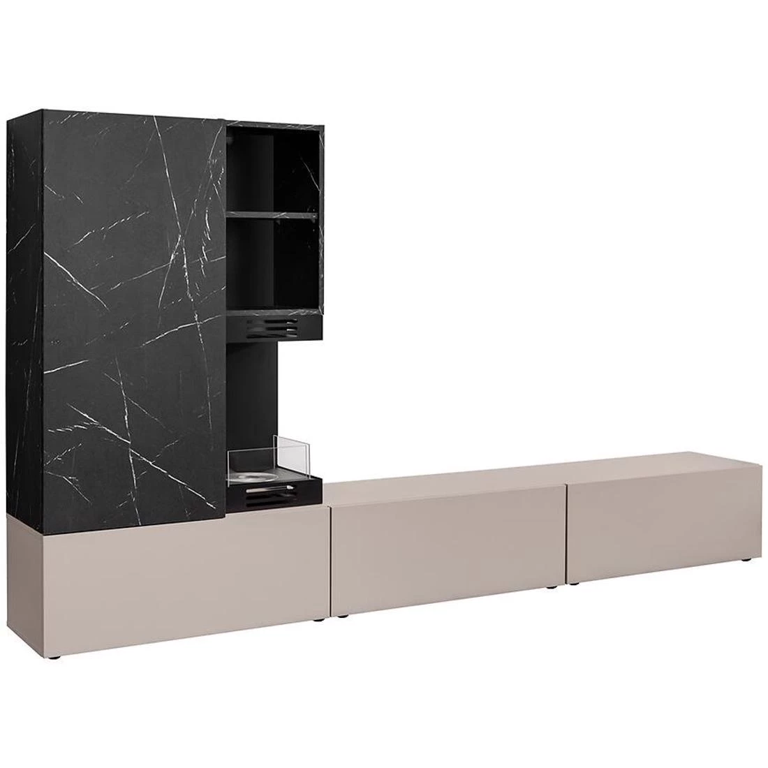 Gina regal 270x40x158 cm siva/crni mermer
