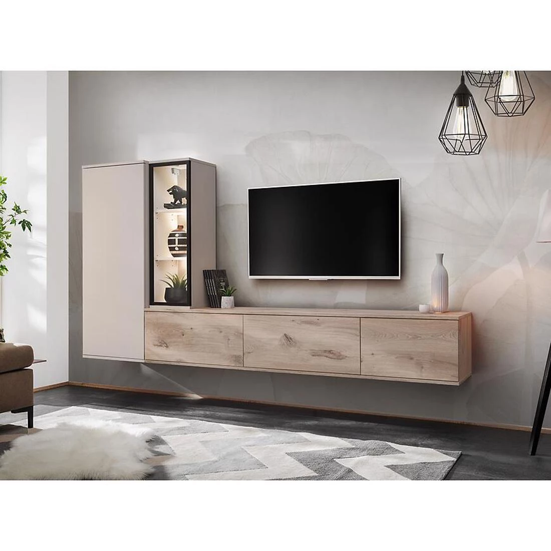 Clare TV stalak 240x35x125 cm hrast/kašmir