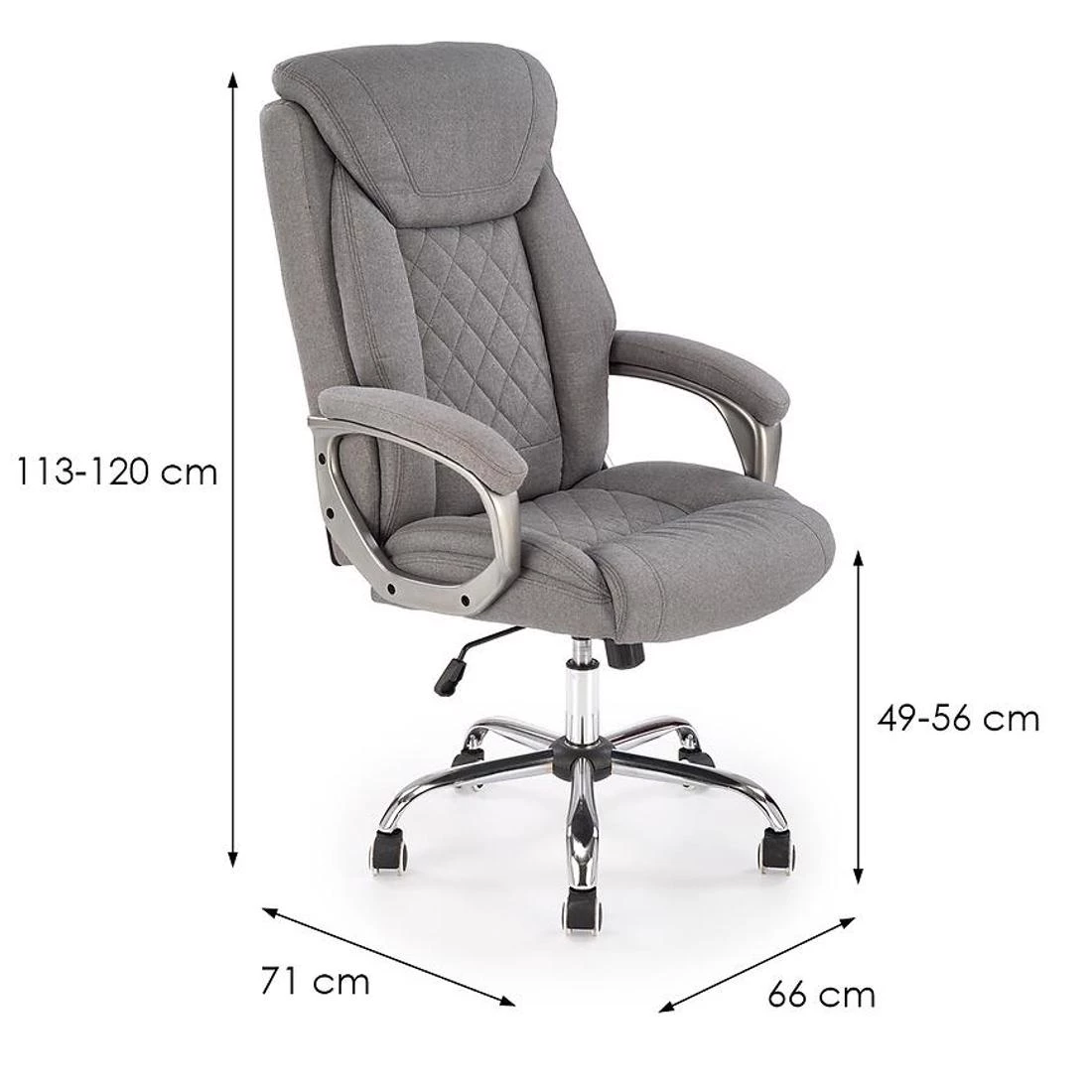 Helder 2 kancelarijska fotelja 66x71x113-120 cm siva