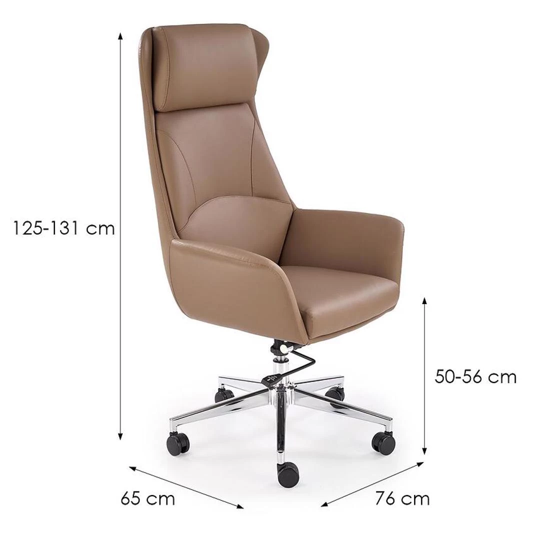 Ederson kancelarijska fotelja 76x65x125-131 cm cappuccino