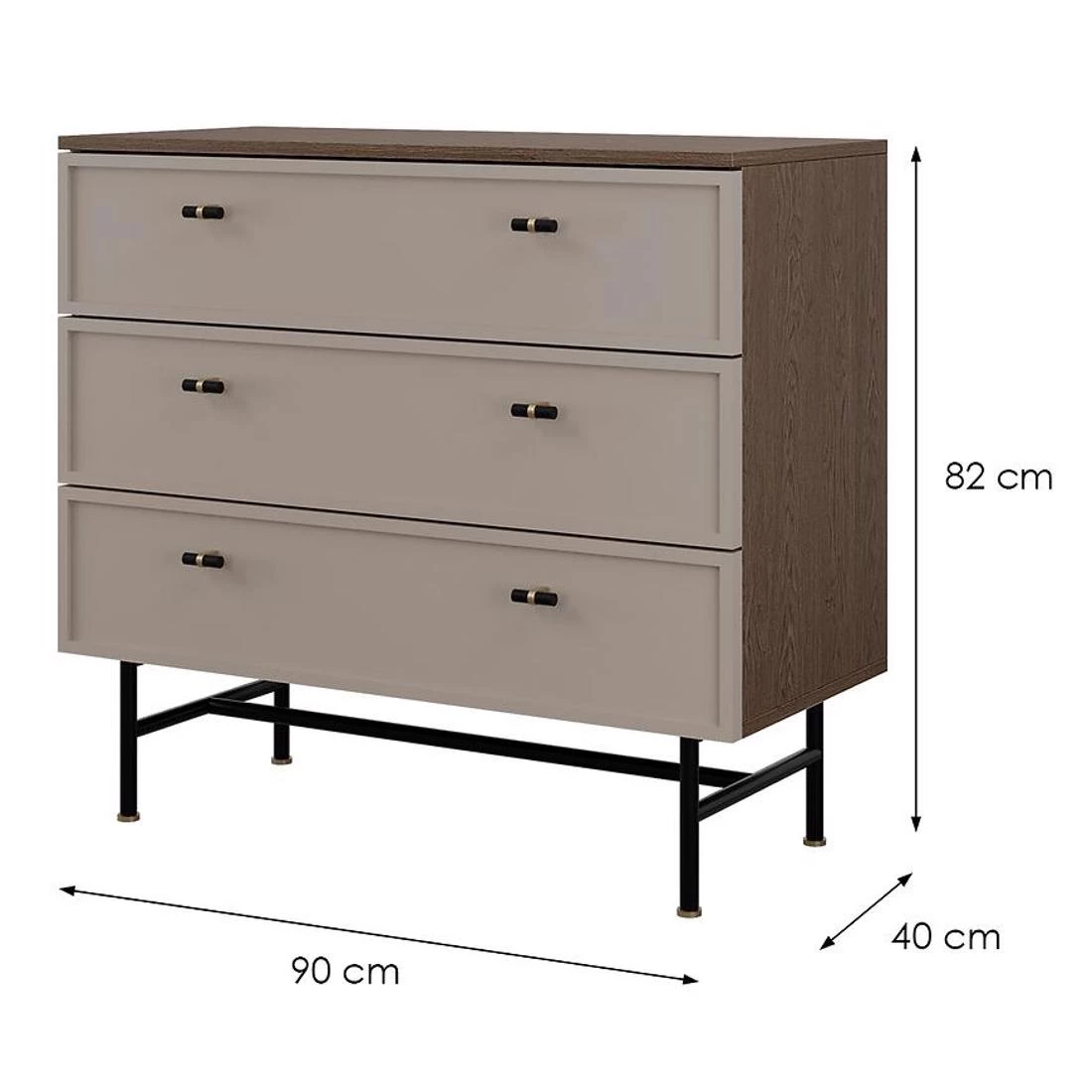 Elora komoda 90x40x82 cm smeda/toffee