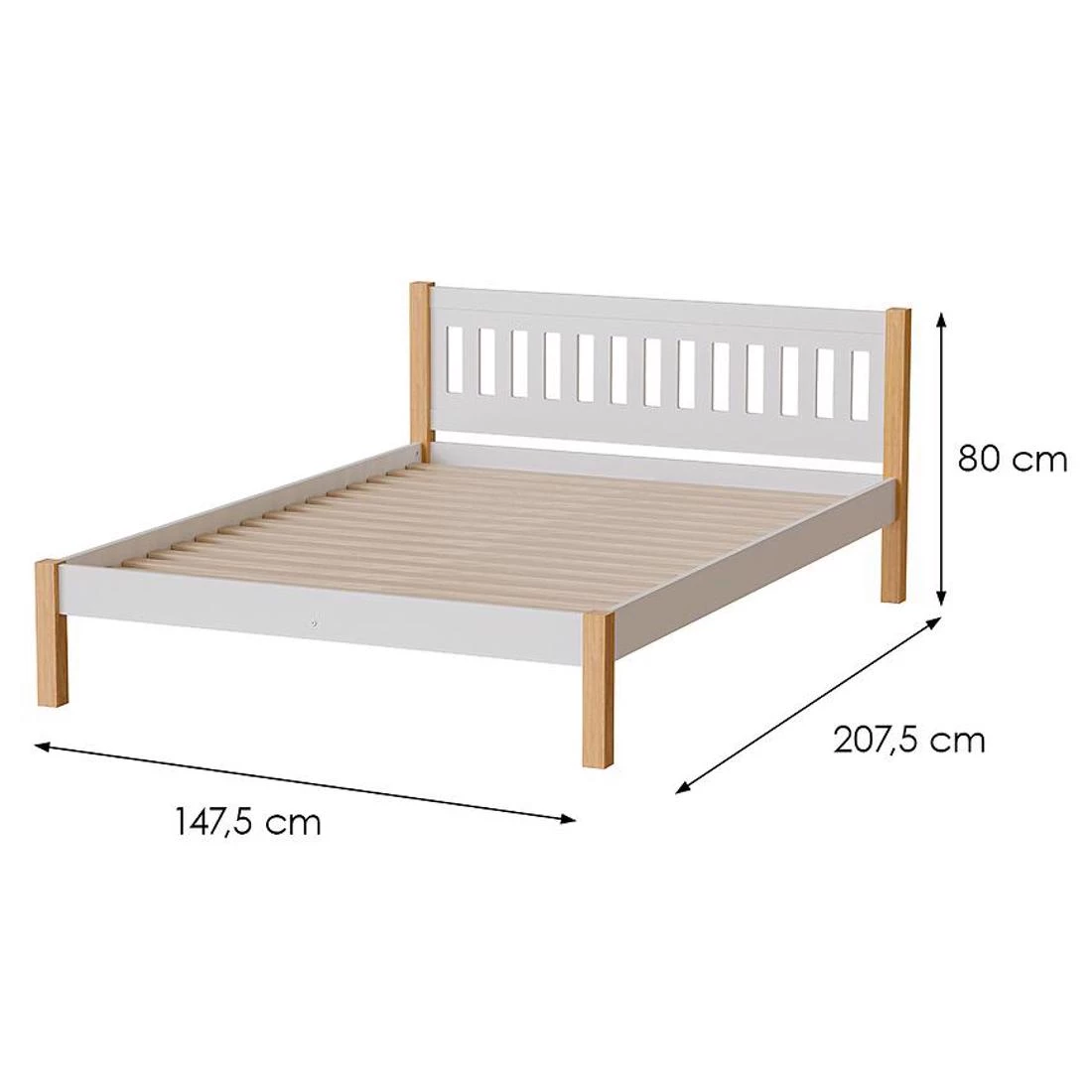 Gaja krevet 147,5x207,5x80 cm bela