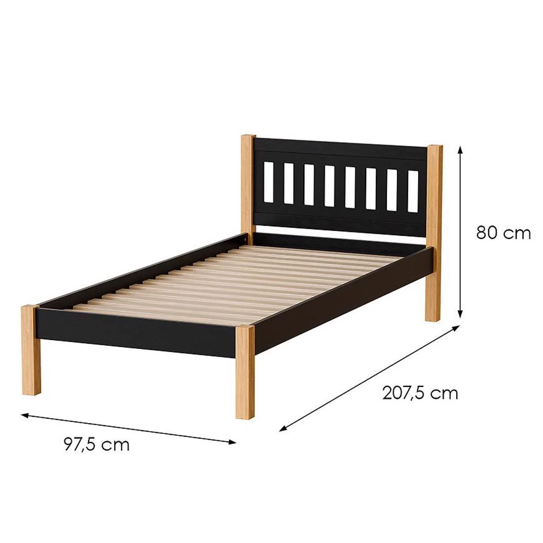 Gaja krevet 97.5x207.5x80 cm crna