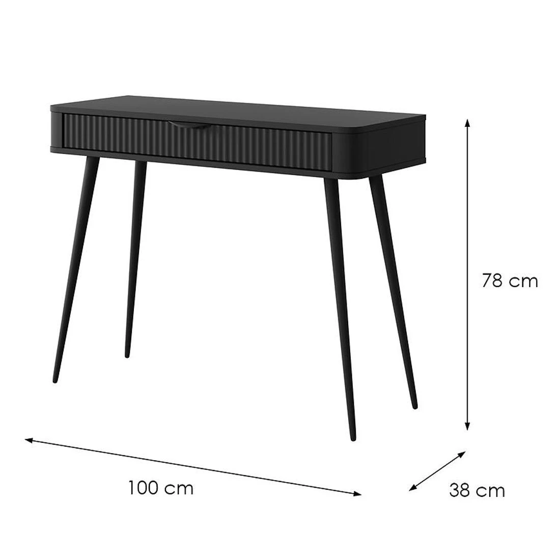 Lante toaletni stolic 100x38x78 cm crna