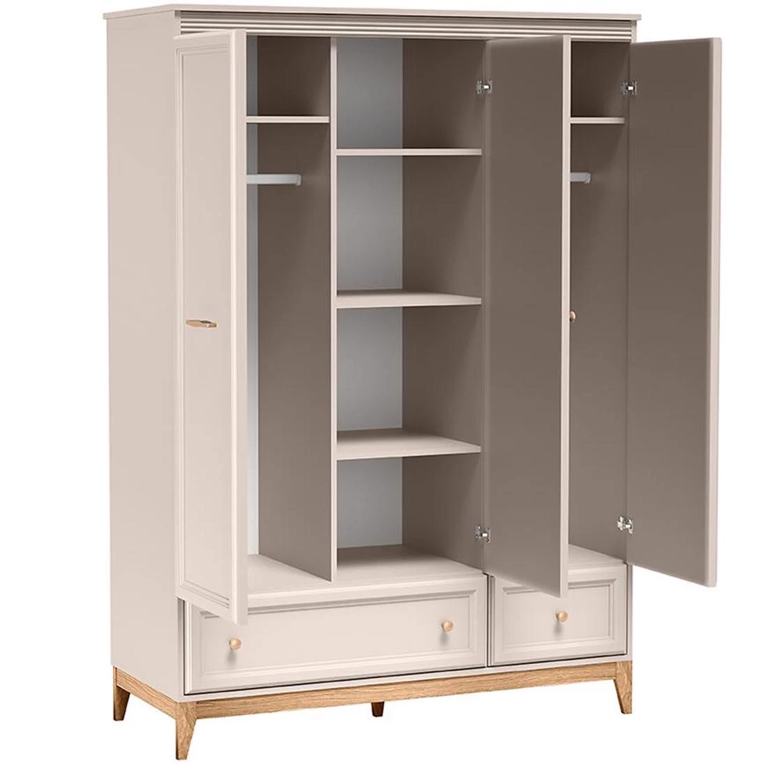 Windsor ormar 15W 135x54x193 cm kašmir/hrast