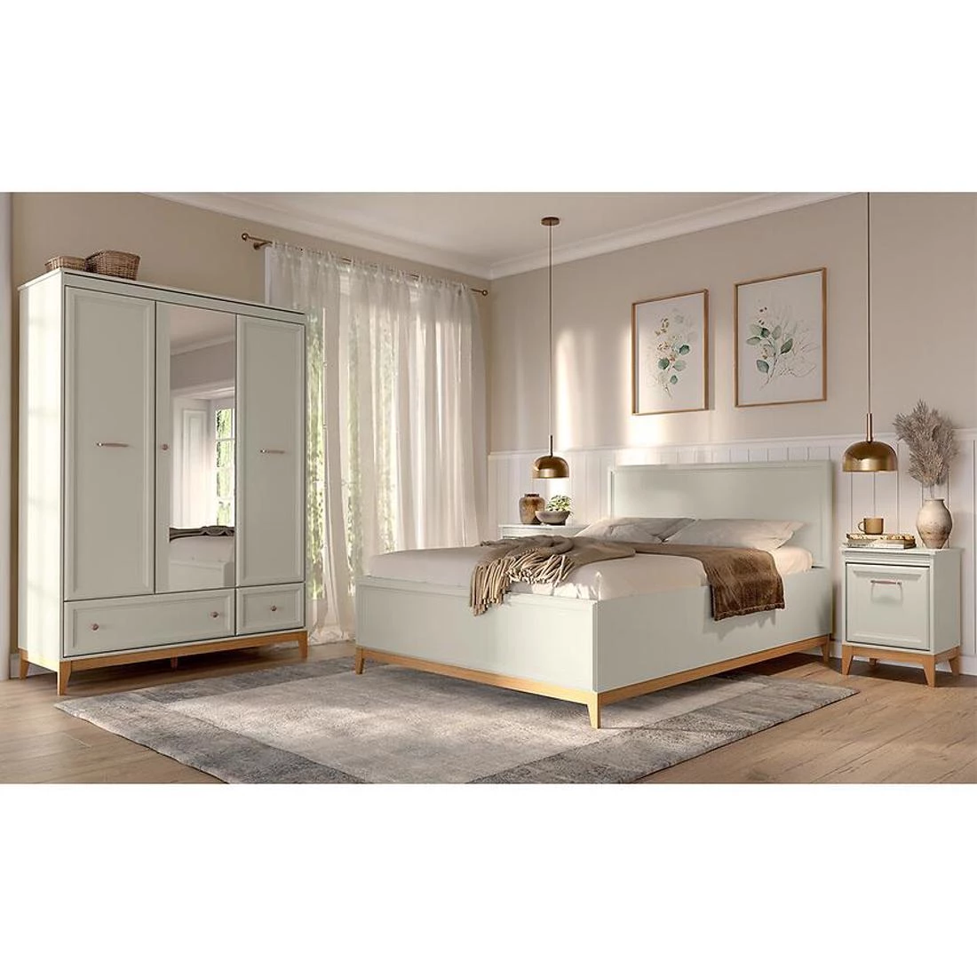 Windsor ormar 15W 135x54x193 cm kašmir/hrast