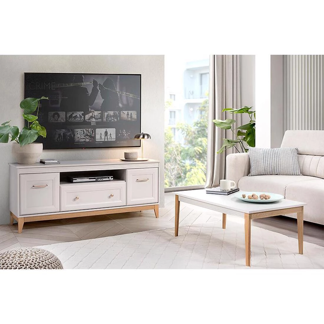 Windsor ormar 15W 135x54x193 cm kašmir/hrast