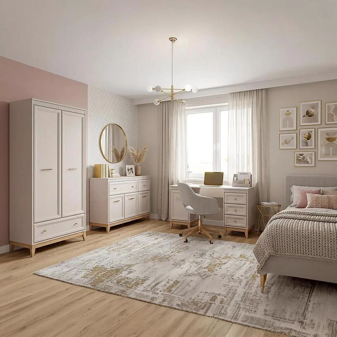 Windsor ormar 15W 135x54x193 cm kašmir/hrast