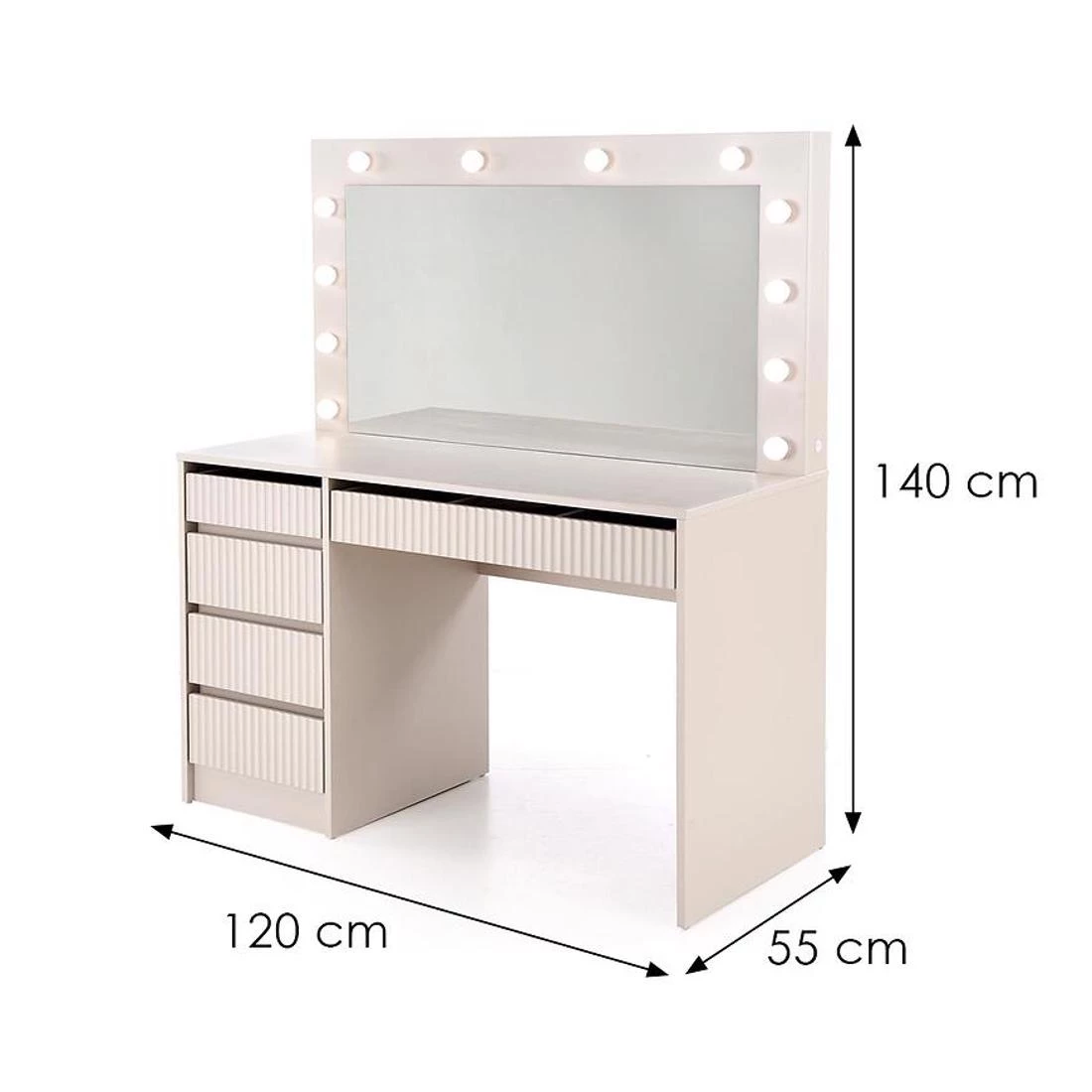 Hollywood 2XL toaletni stolic 55x120x140 cm kašmir