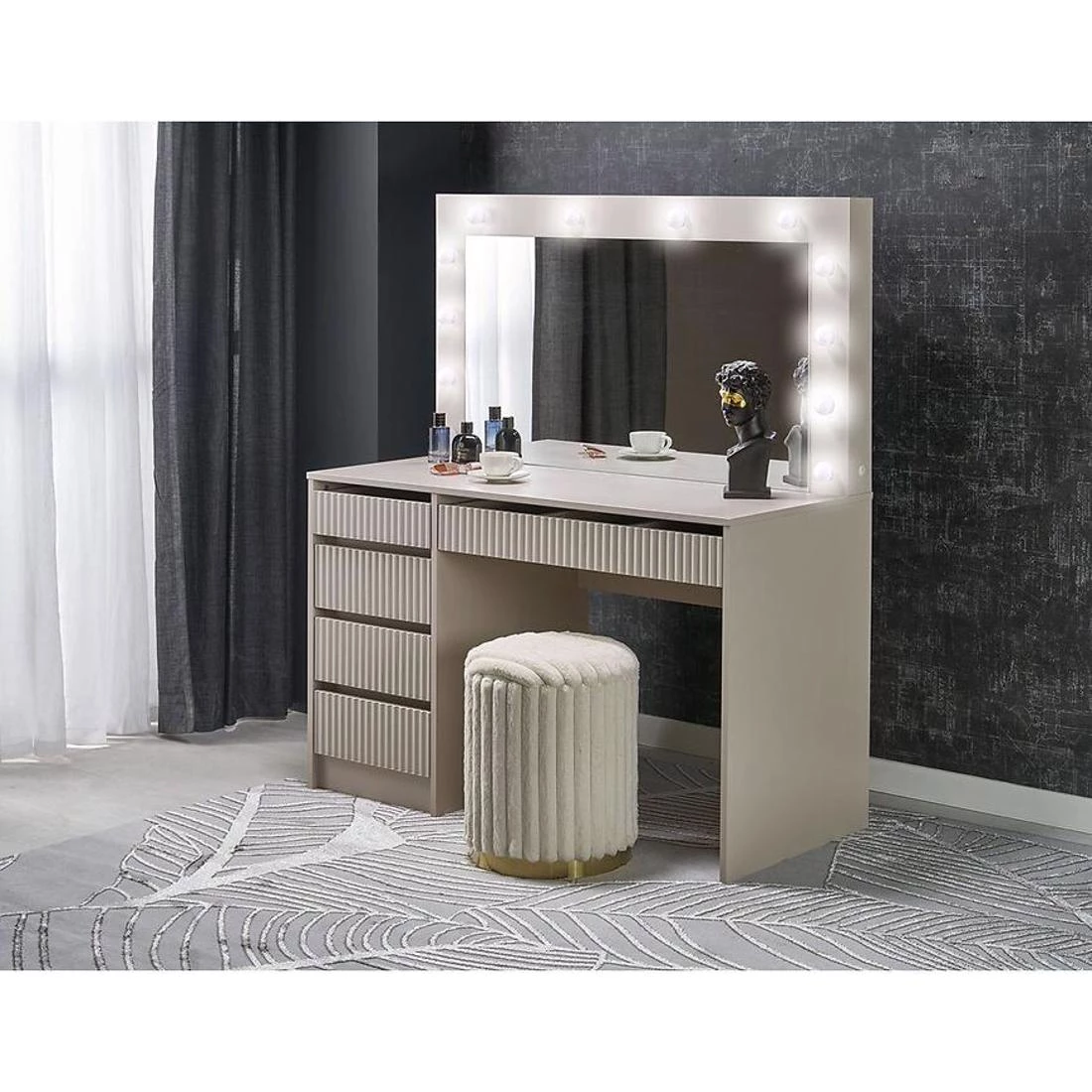 Hollywood 2XL toaletni stolic 55x120x140 cm kašmir