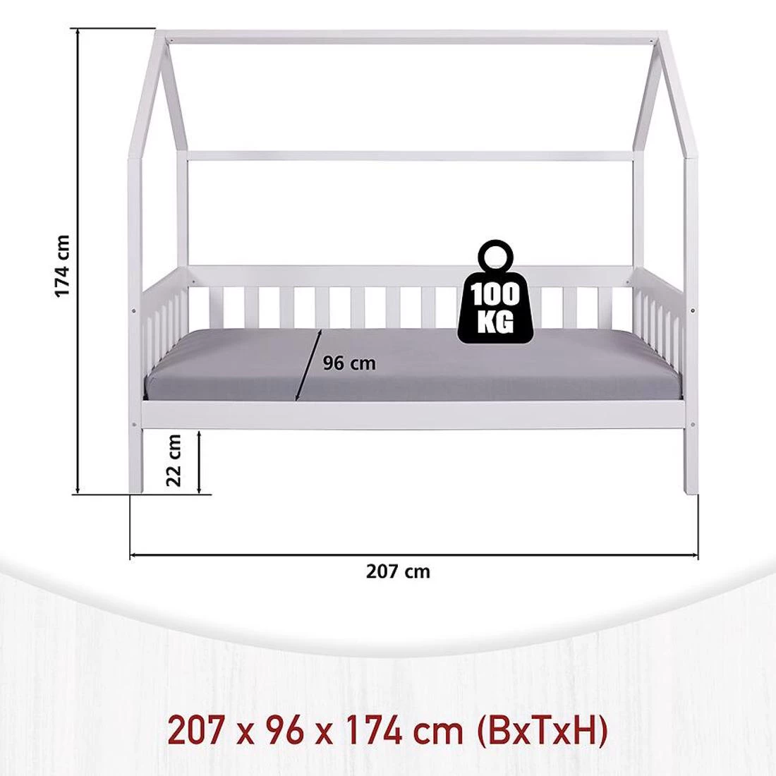 Funky House krevet 96,3x207x174 cm bela