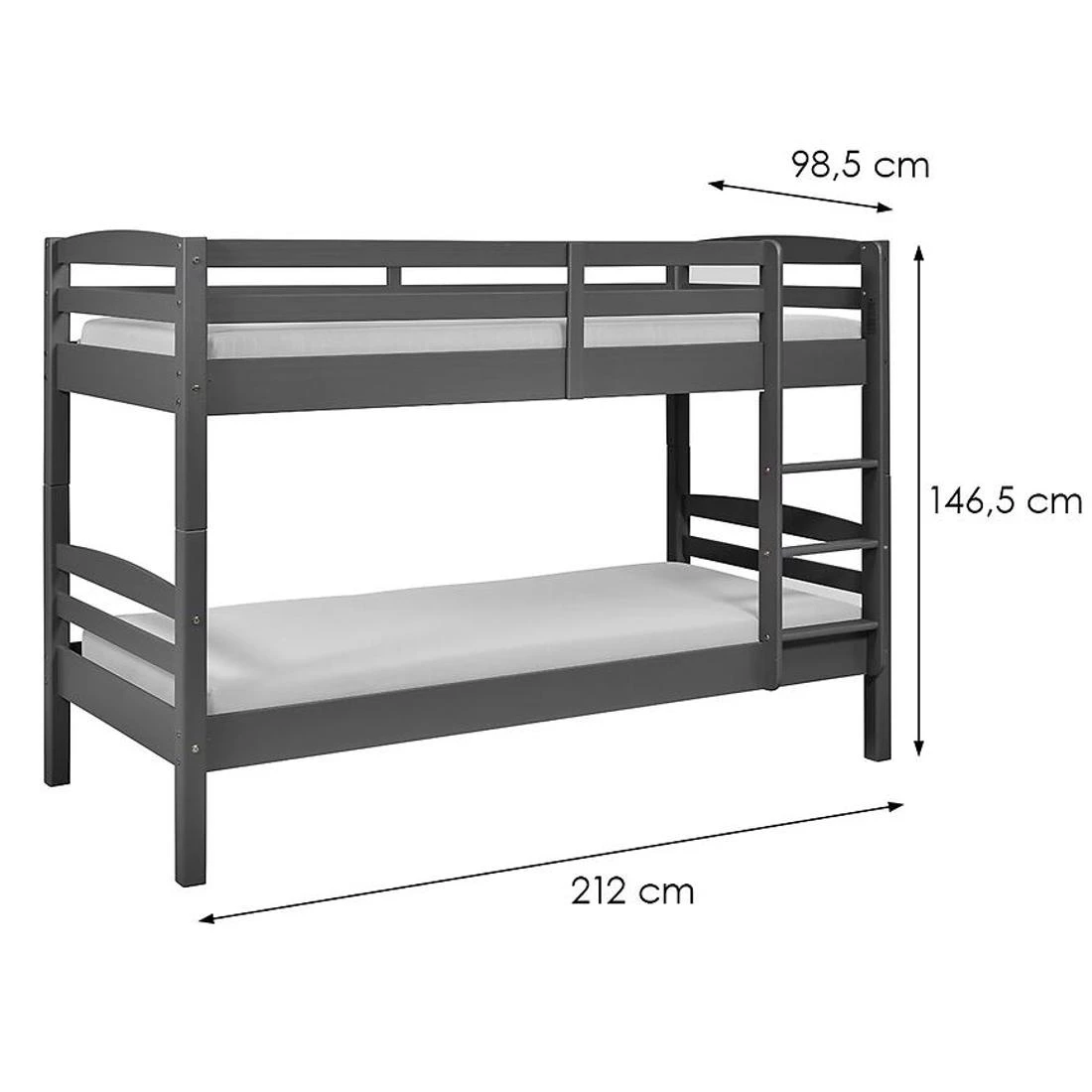 Lavius ????krevet na sprat 212x98,5x146,5 cm siva