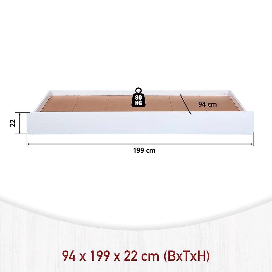 Umea  ladica krevet  94x199x22 cm bela