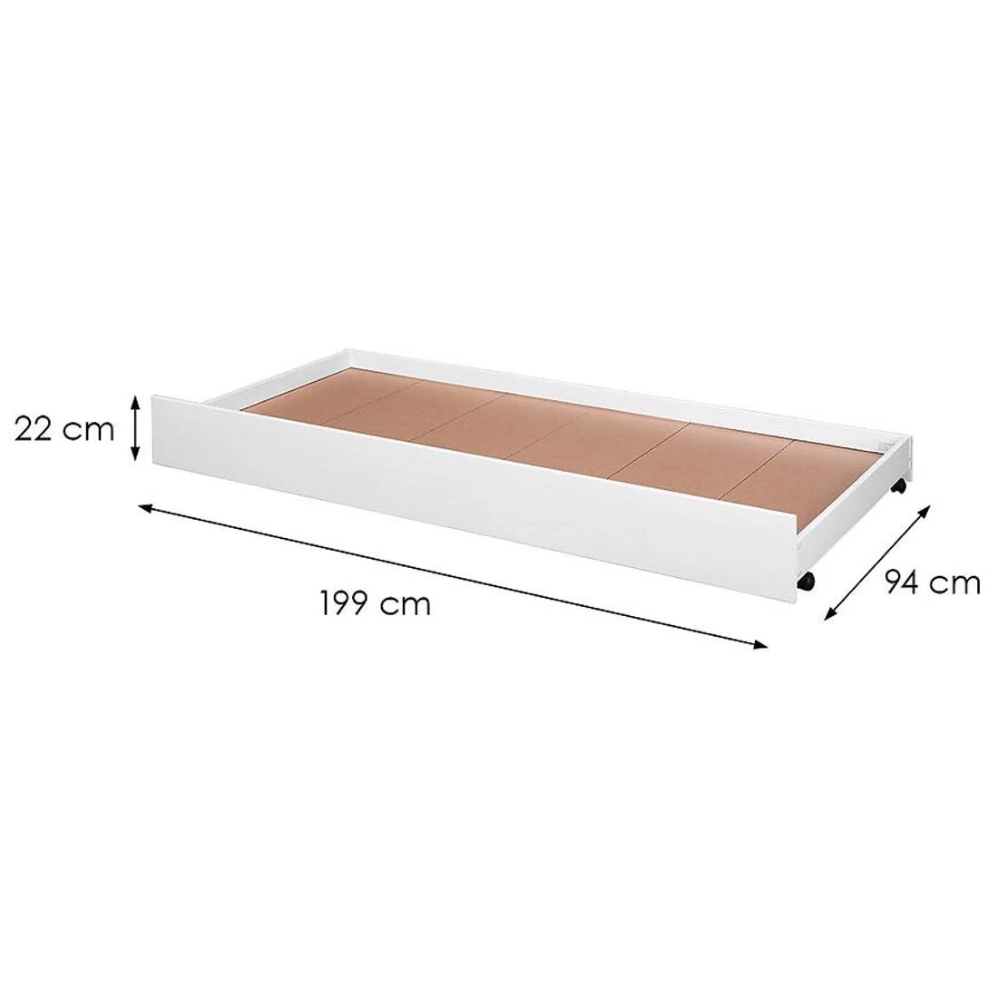 Umea  ladica krevet  94x199x22 cm bela