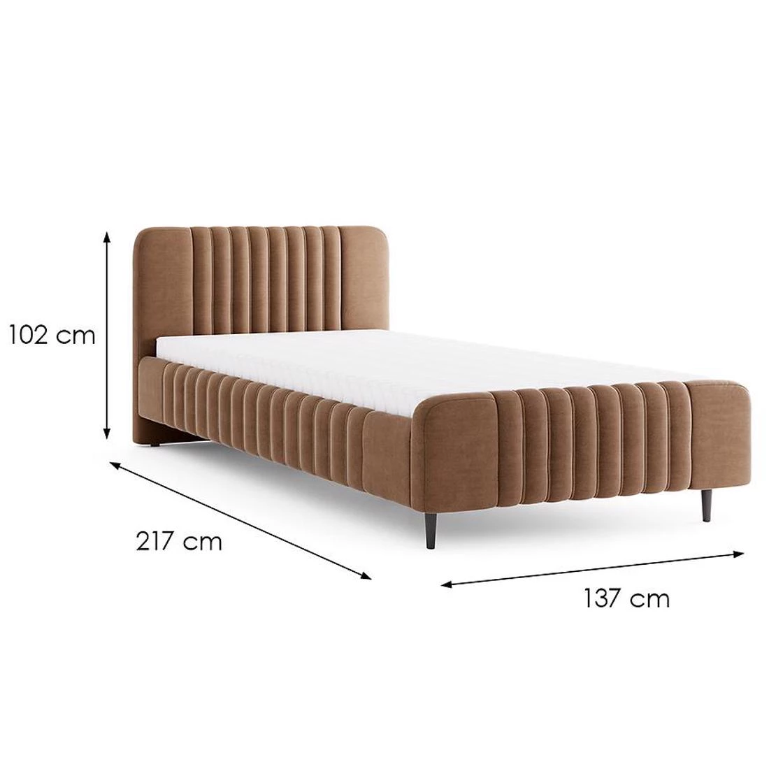 Aurena Au12 krevet 137x217x102 cm smeda