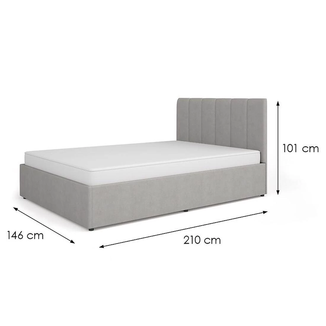 Moss Mo12 krevet 146x210x101 cm siva