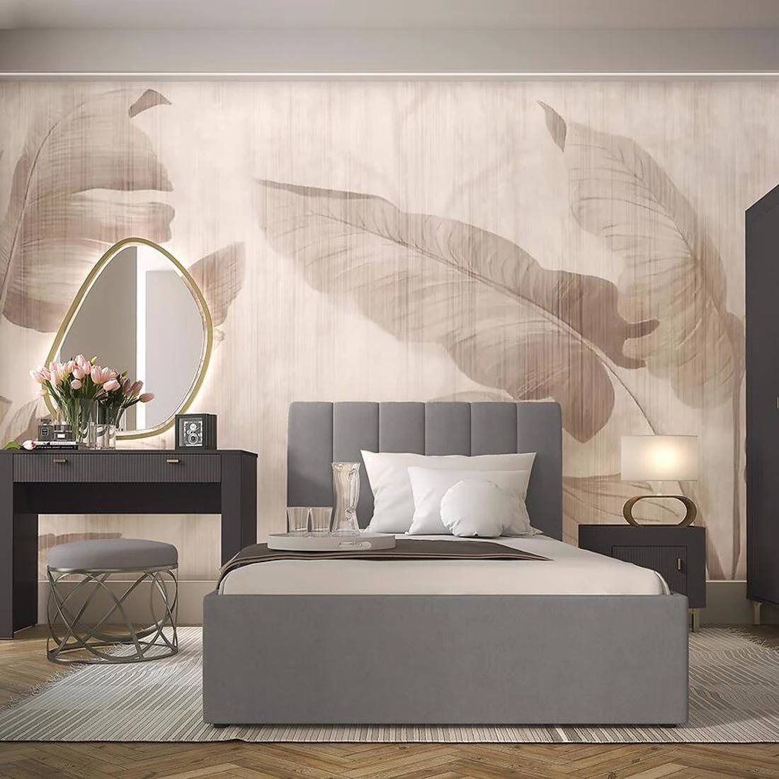 Moss Mo12 krevet 146x210x101 cm siva