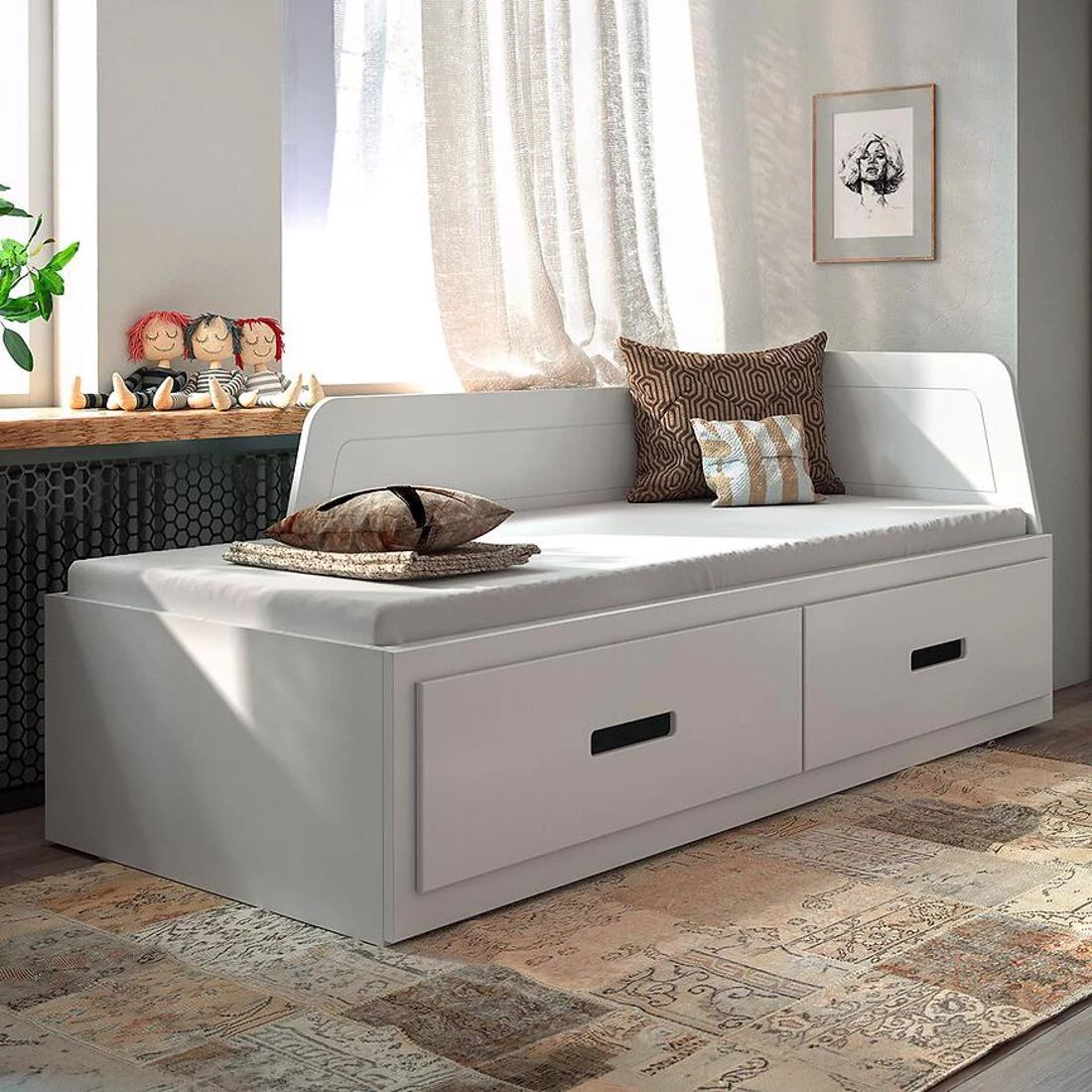 Mia krevet 82x204,4x88,5 cm bela