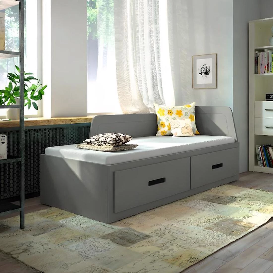 Mia krevet 82x204,4x88,5 cm siva