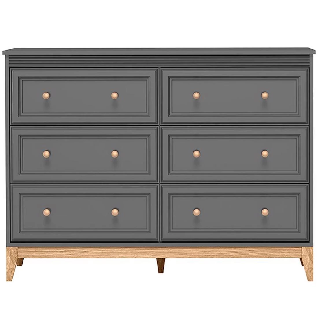 Terra komoda 6 fioke 135,5x40,5x100 cm siva