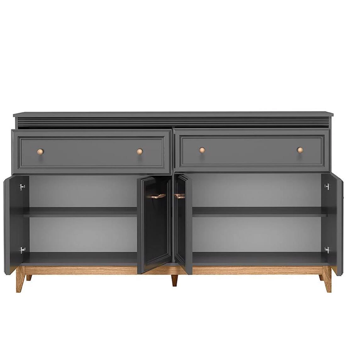 Terra komoda 4 vrata + 2 ladice 179x40,5x100 cm siva
