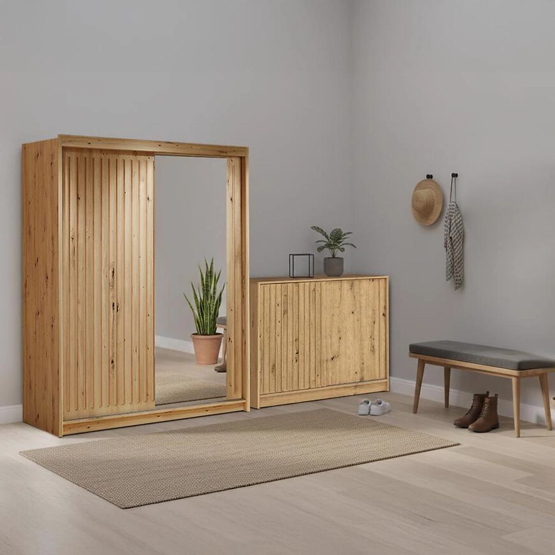 Royal ormar + Royal komoda 150x62x200 cm wotan hrast