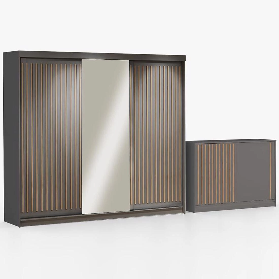 Royal ormar + Royal komoda 250x62x200 cm smeda
